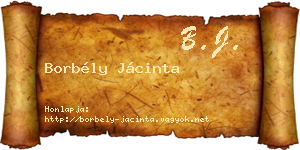 Borbély Jácinta névjegykártya